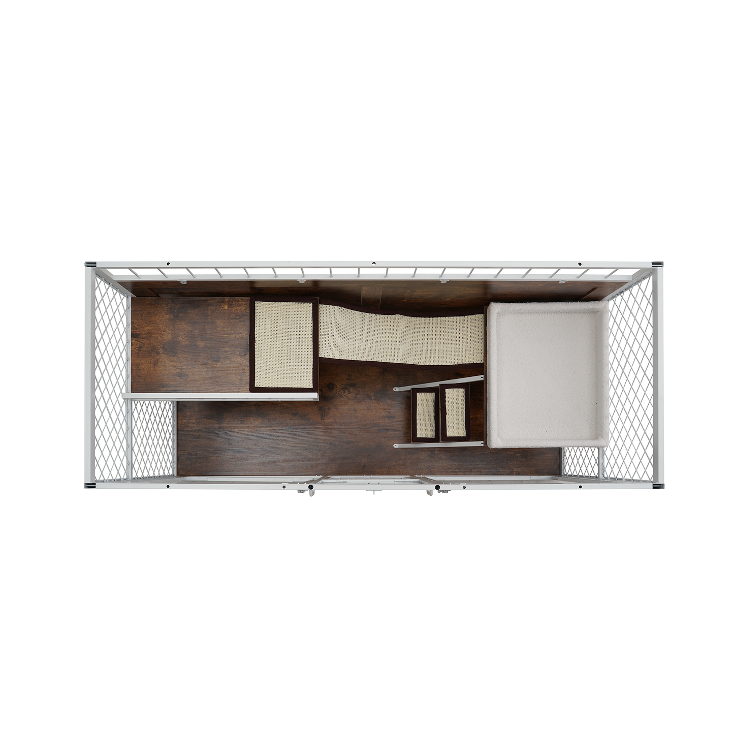 White Iron Frame Cat Climbing TV Stand