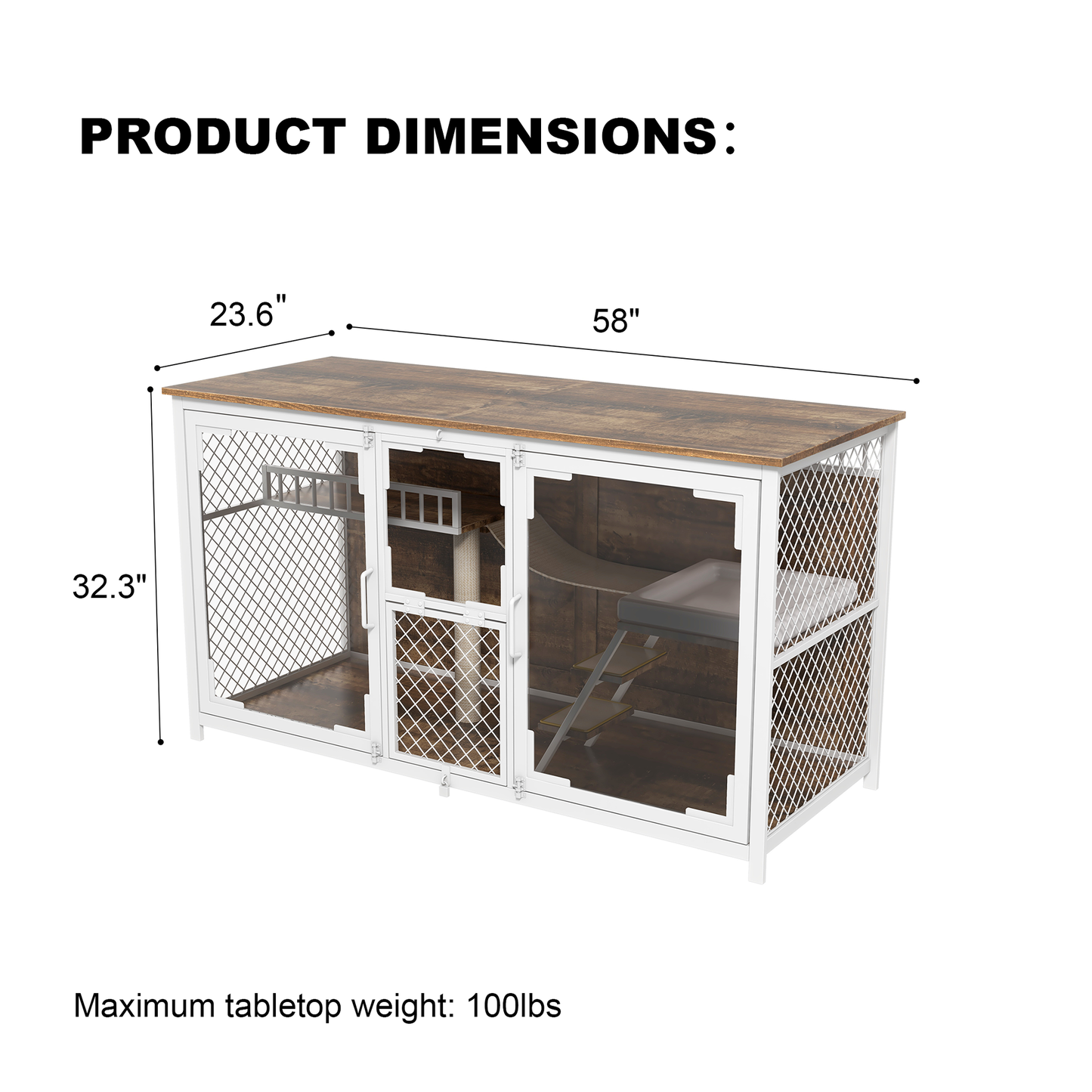 White Iron Frame Cat Climbing TV Stand