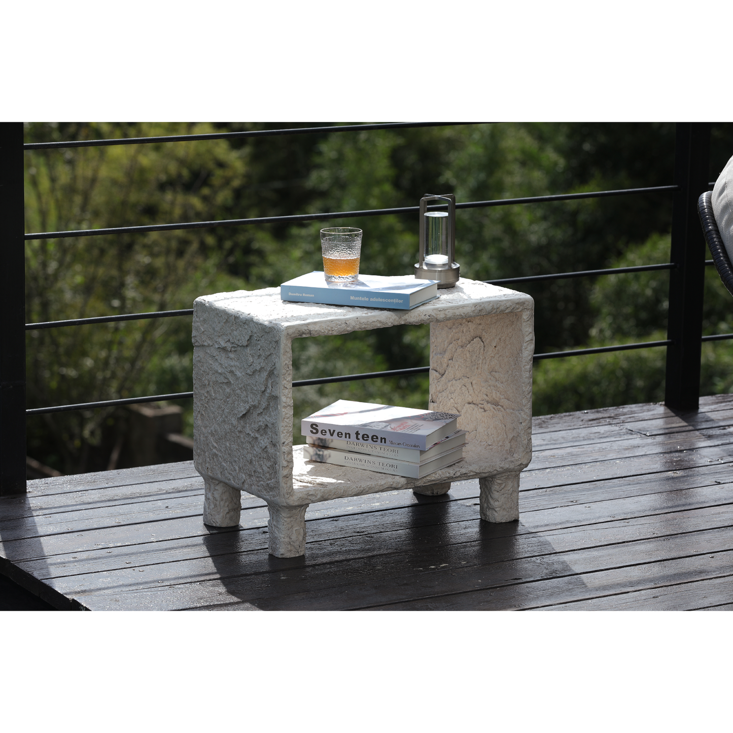 26.4" Vintage Metal Side Table with Open Storage Shelf – Industrial End Table, Sturdy for Use as Coffee Table or Nightstand