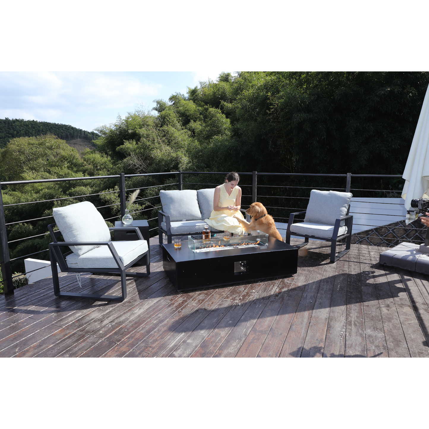 Black Terrazzo Fireplace