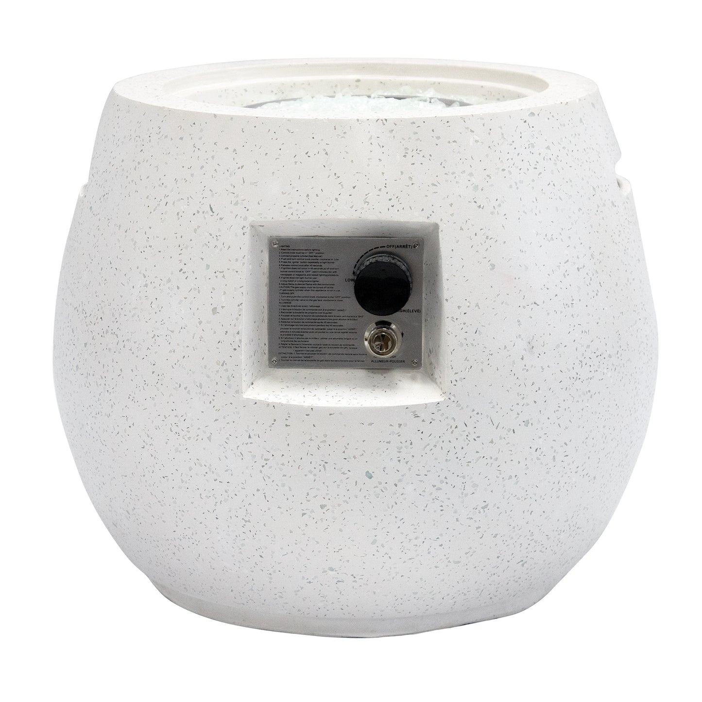 20.07'' H x 21.25'' W Concrete Propane Outdoor Fire Pit Table with Lid