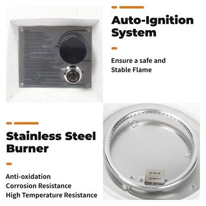 20.07'' H x 21.25'' W Concrete Propane Outdoor Fire Pit Table with Lid