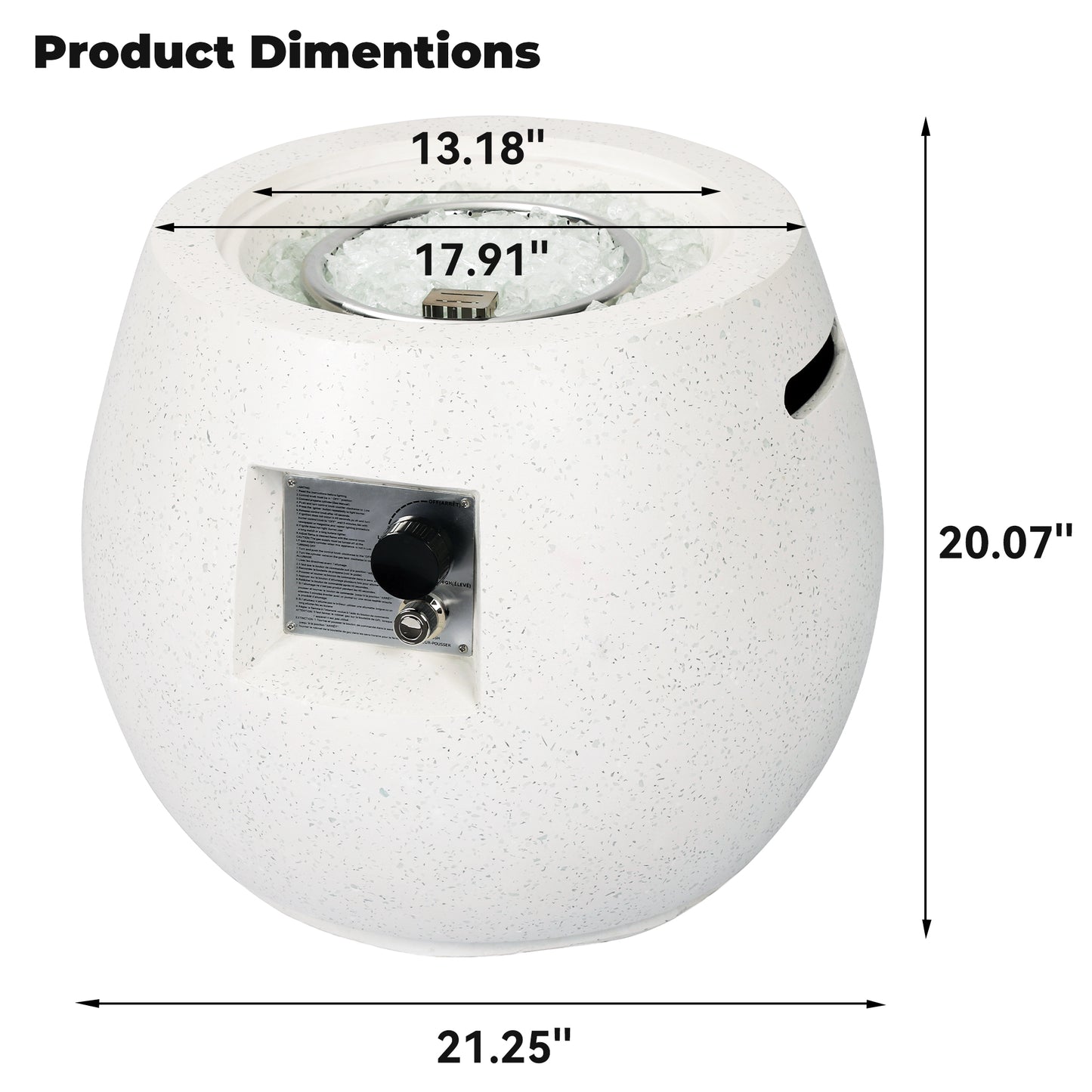 20.07'' H x 21.25'' W Concrete Propane Outdoor Fire Pit Table with Lid