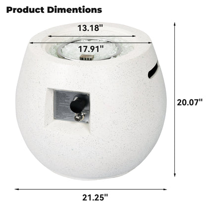 20.07'' H x 21.25'' W Concrete Propane Outdoor Fire Pit Table with Lid