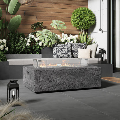 Black Rectangular Slate Fireplace