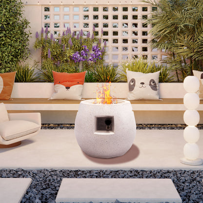 20.07'' H x 21.25'' W Concrete Propane Outdoor Fire Pit Table with Lid