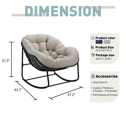 Keylli Indoor/Outdoor Metal Chair Rattan Rope Club Chairs With Upholstery