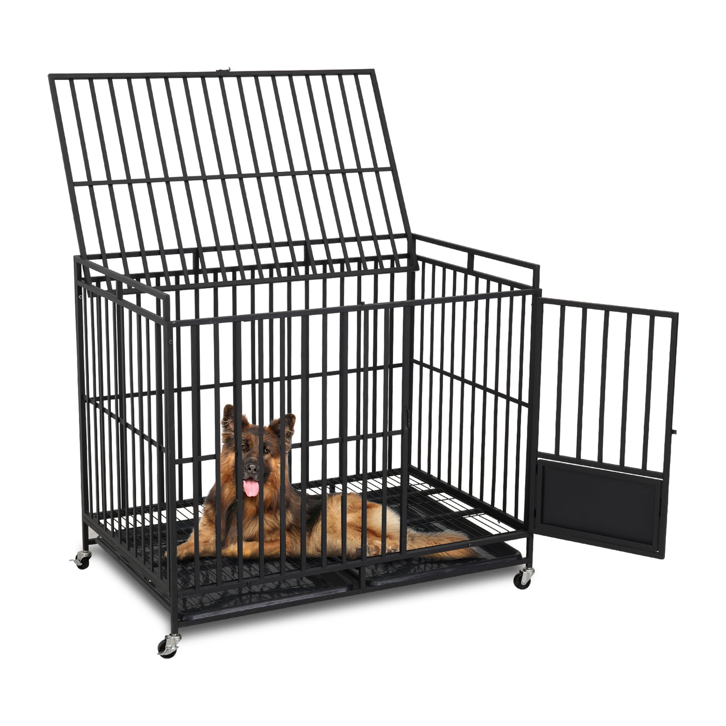44 inches long black iron dog crate