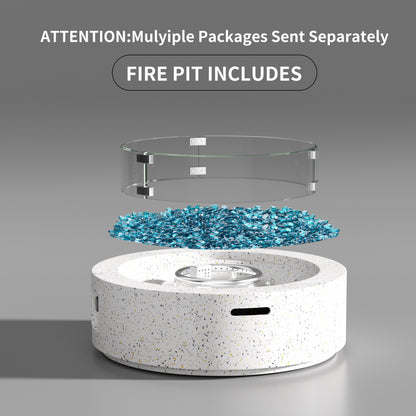 12.6" H x 41" W Magnesium Oxide Propane Outdoor Fire Pit Table