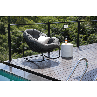 Keylli Indoor/Outdoor Metal Chair Rattan Rope Club Chairs With Upholstery