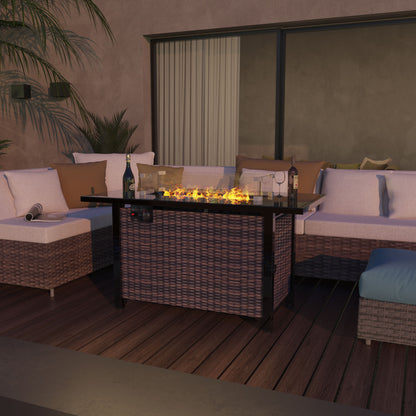 Dalisa 25'' H x 43'' W Outdoor Fire Pit Table with Lid