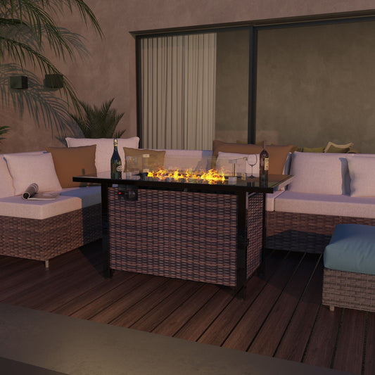 Dalisa 25'' H x 43'' W Outdoor Fire Pit Table with Lid