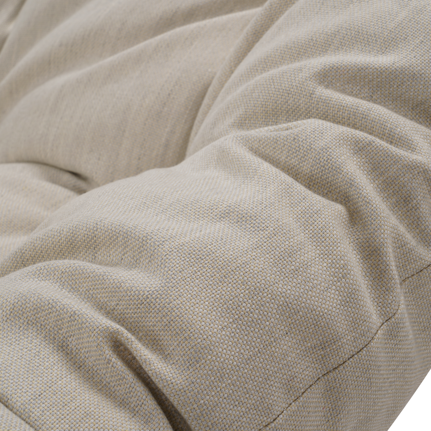 White Iron Frame Beige Cushioned Rattan Rocking Chair