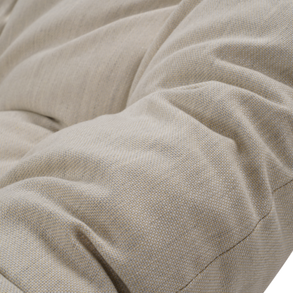 White Iron Frame Beige Cushioned Rattan Rocking Chair