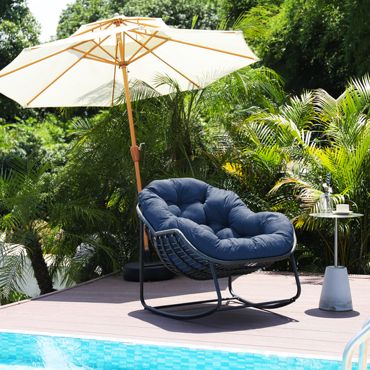 Keylli Indoor/Outdoor Metal Chair Rattan Rope Club Chairs With Upholstery