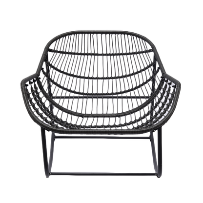 Keylli Indoor/Outdoor Metal Chair Rattan Rope Club Chairs With Upholstery