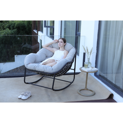 Keylli Indoor/Outdoor Metal Chair Rattan Rope Club Chairs With Upholstery