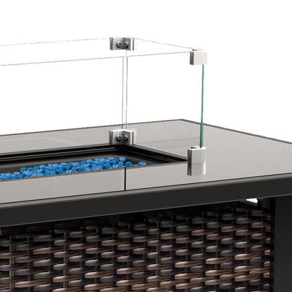 Dalisa 25'' H x 43'' W Outdoor Fire Pit Table with Lid