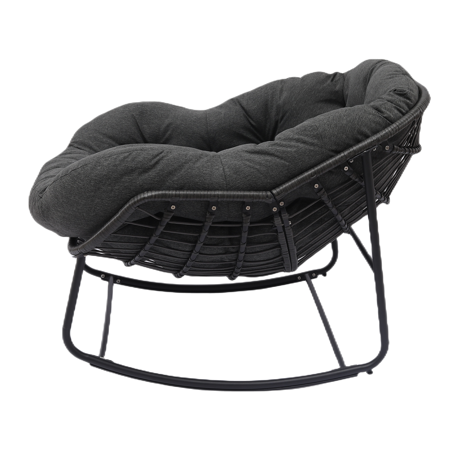 Keylli Indoor/Outdoor Metal Chair Rattan Rope Club Chairs With Upholstery