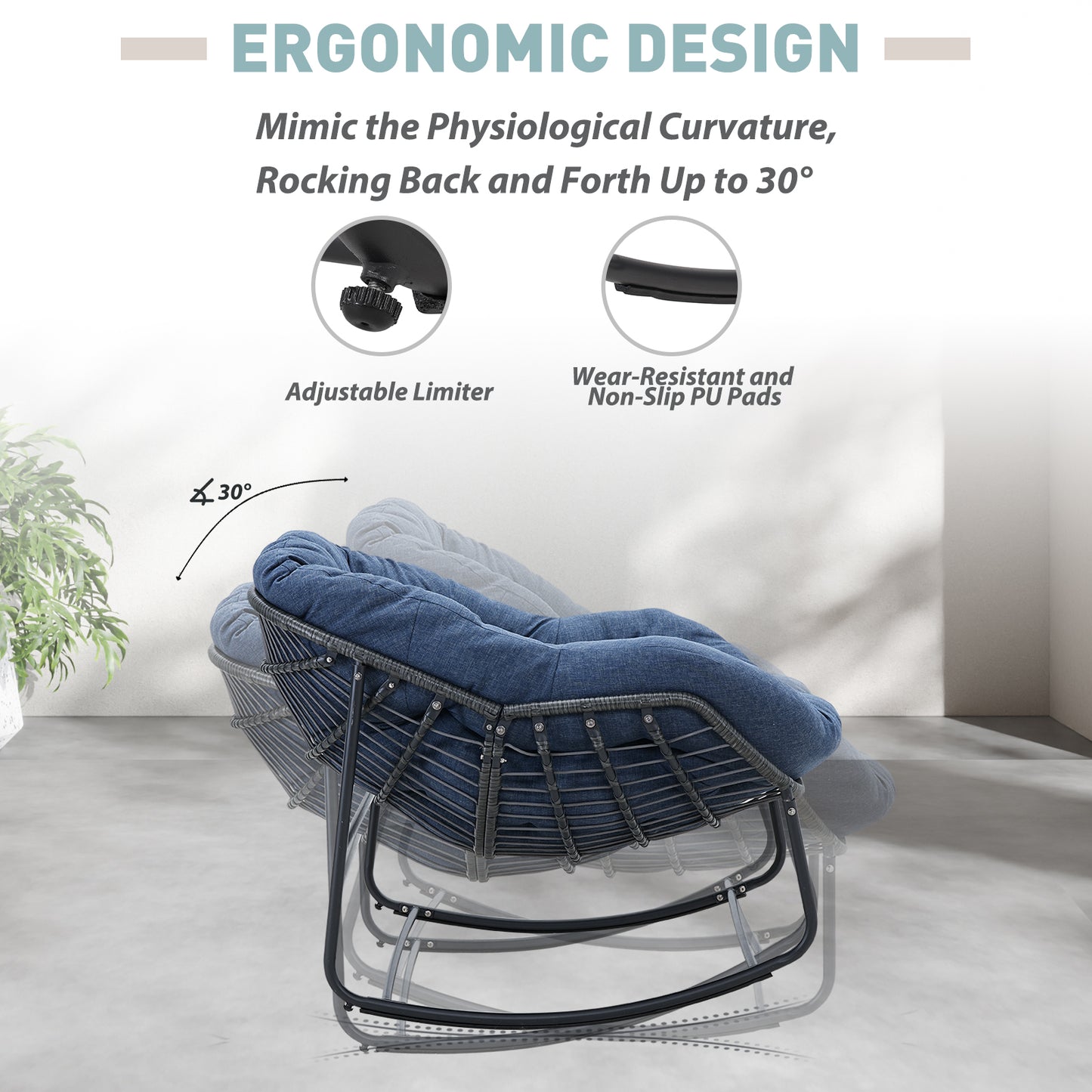 Keylli Indoor/Outdoor Metal Chair Rattan Rope Club Chairs With Upholstery