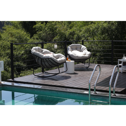 Keylli Indoor/Outdoor Metal Chair Rattan Rope Club Chairs With Upholstery