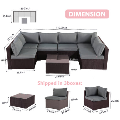 110.2'' Steel Outdoor Patio Sectional