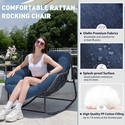 Keylli Indoor/Outdoor Metal Chair Rattan Rope Club Chairs With Upholstery