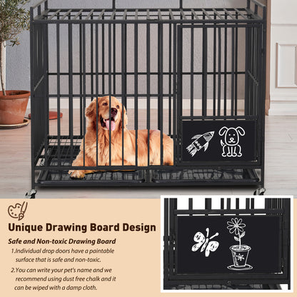 44 inches long black iron dog crate