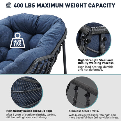 Keylli Indoor/Outdoor Metal Chair Rattan Rope Club Chairs With Upholstery