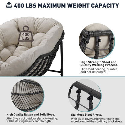 Keylli Indoor/Outdoor Metal Chair Rattan Rope Club Chairs With Upholstery