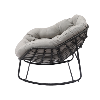 Keylli Indoor/Outdoor Metal Chair Rattan Rope Club Chairs With Upholstery