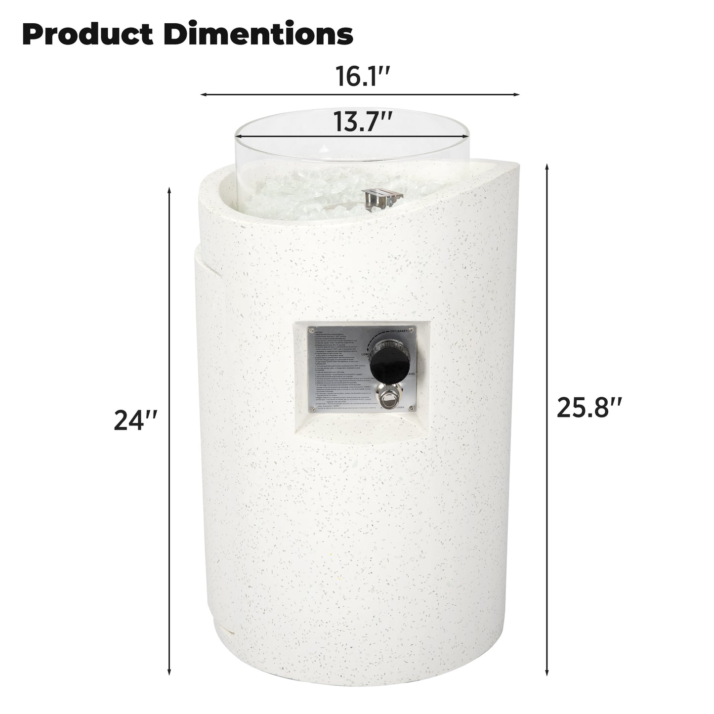 28-inch cylindrical fire pit