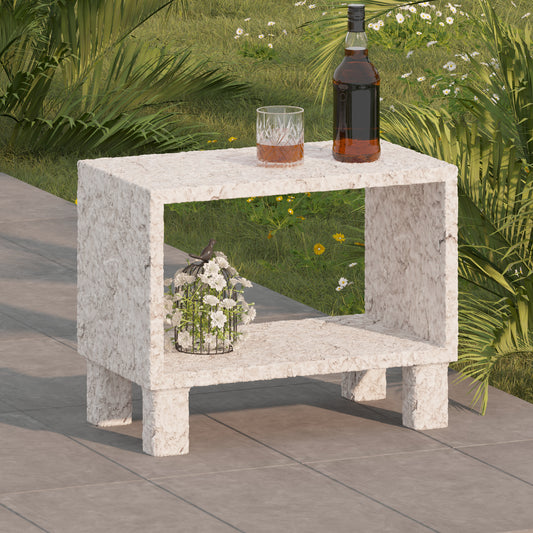 26.4" Vintage Metal Side Table with Open Storage Shelf – Industrial End Table, Sturdy for Use as Coffee Table or Nightstand