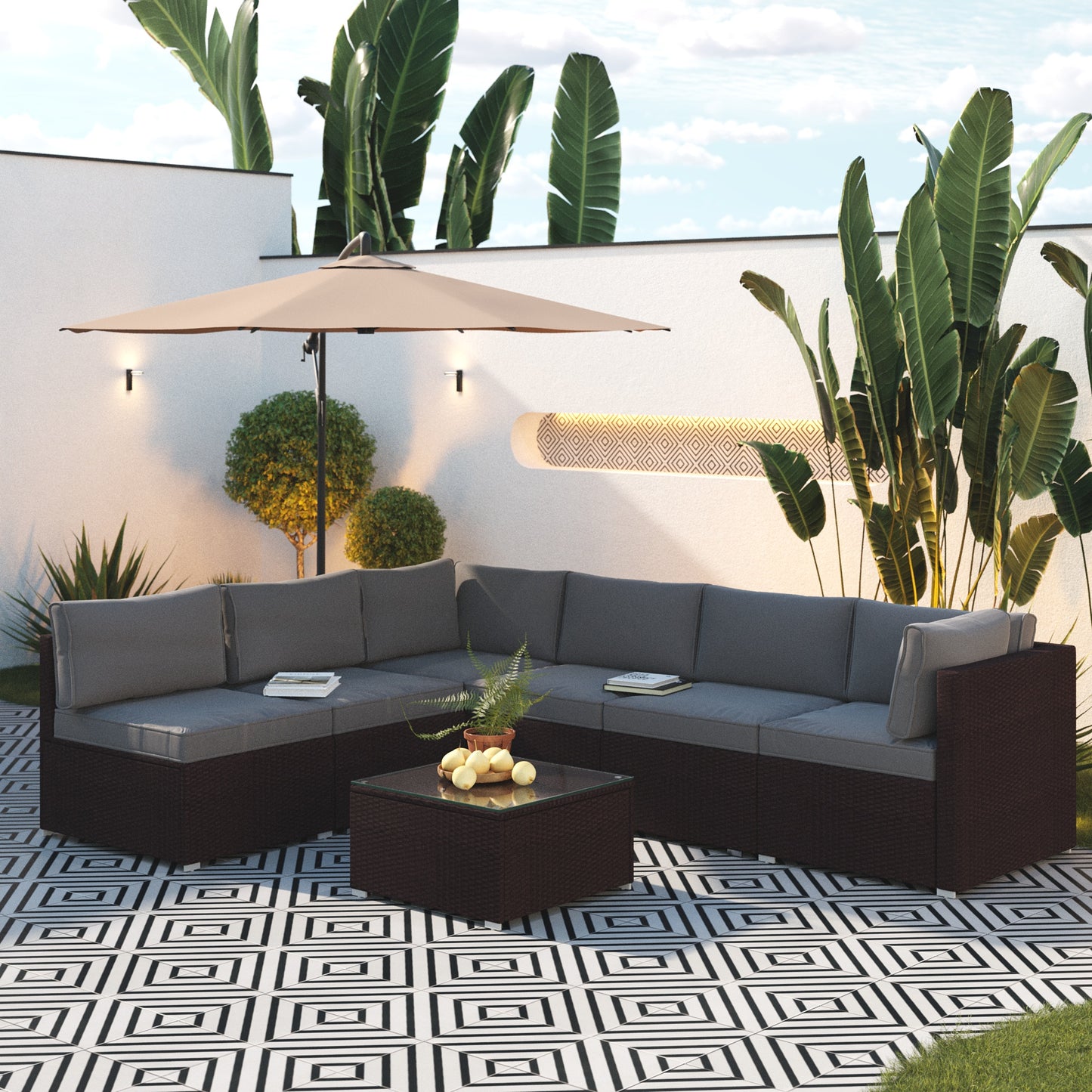 110.2'' Steel Outdoor Patio Sectional