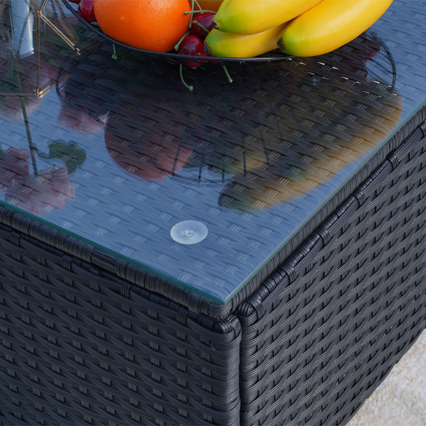 Beige Cushion Rattan Sofa 7 Piece Set