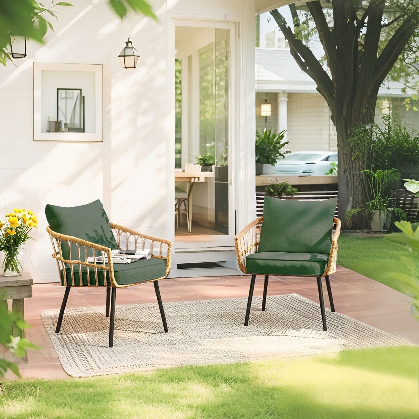 Waterproof Outdoor Cushion - Sunbrella Fabric Seat & Back Cushion, Weather Resistant