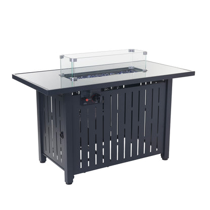 Ericah 21'' H x 43'' W Outdoor Fire Pit Table with Lid