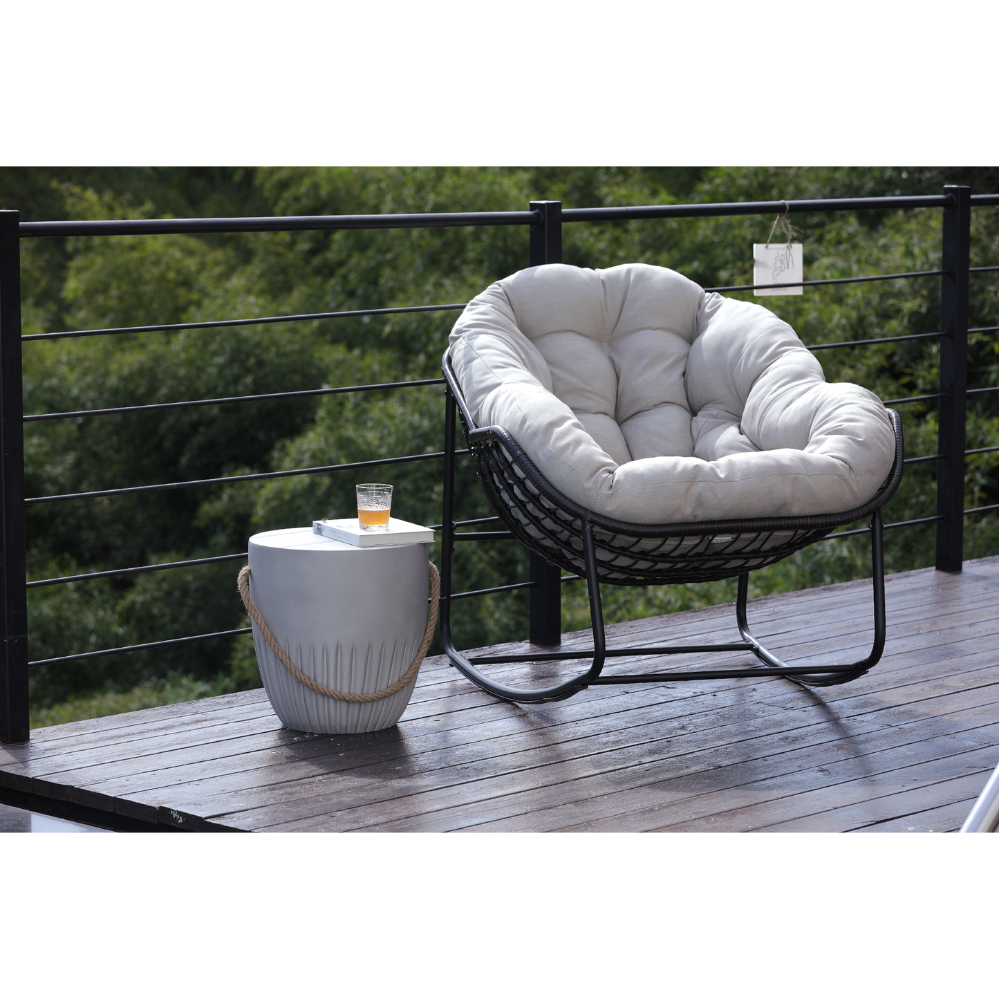 Corded Gray Cone Side Table