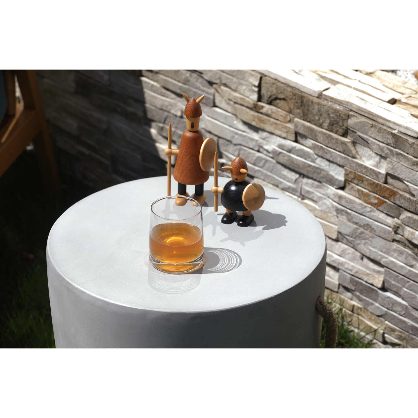 Corded Gray Cone Side Table