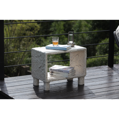 26.4" Vintage Metal Side Table with Open Storage Shelf – Industrial End Table, Sturdy for Use as Coffee Table or Nightstand