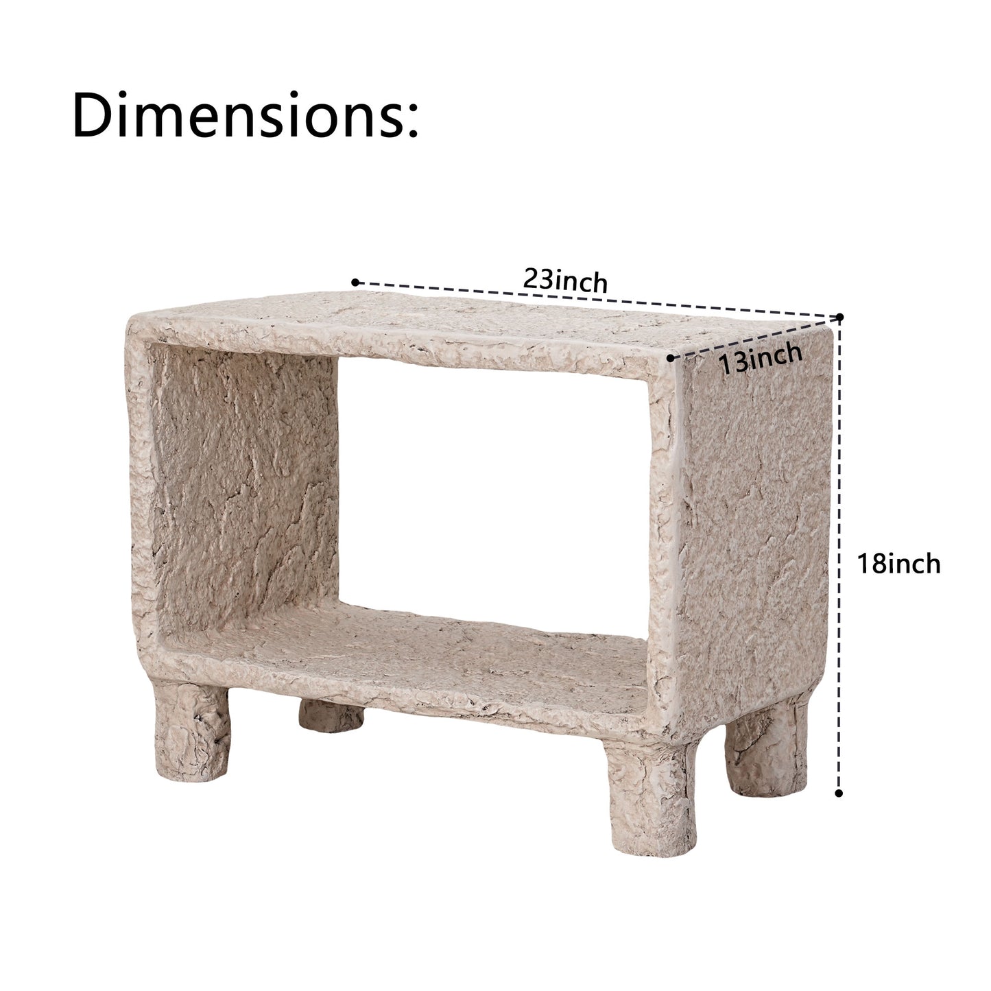 26.4" Vintage Metal Side Table with Open Storage Shelf – Industrial End Table, Sturdy for Use as Coffee Table or Nightstand