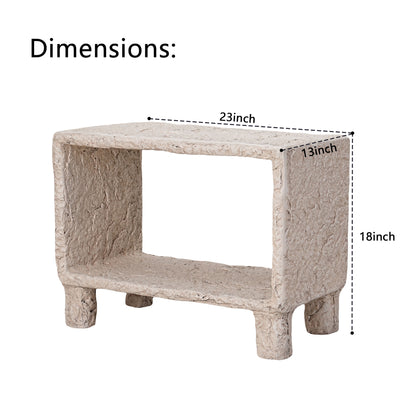 26.4" Vintage Metal Side Table with Open Storage Shelf – Industrial End Table, Sturdy for Use as Coffee Table or Nightstand