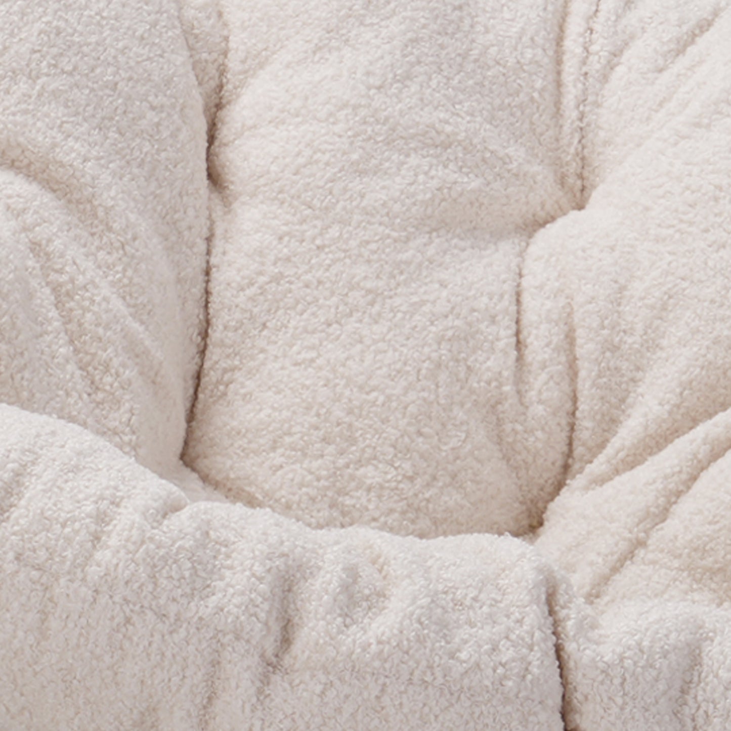 Black Iron Frame Beige Teddy Velvet Rocking Chair