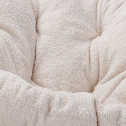 Black Iron Frame Beige Teddy Velvet Rocking Chair