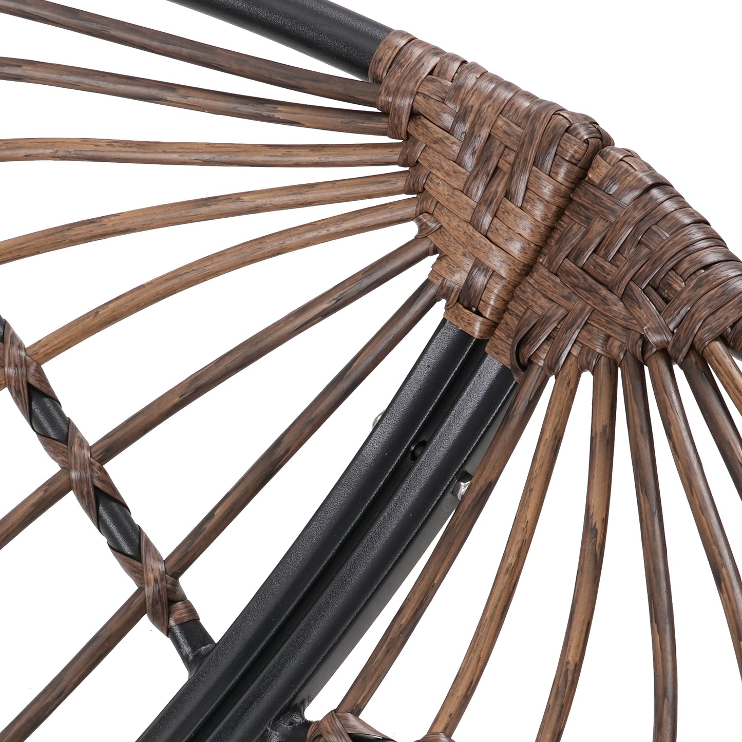 Black Iron Frame Gray Bamboo Fabric Rocking Chair