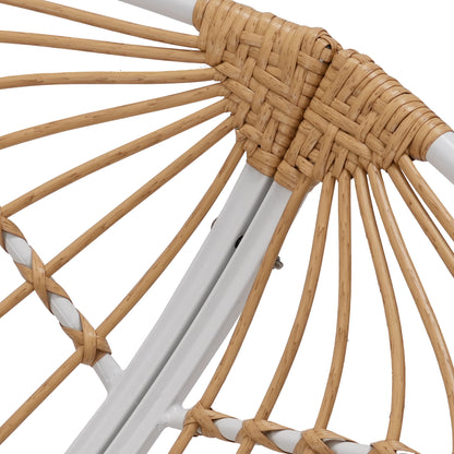 White Iron Frame Gray Bamboo Fabric Rocking Chair