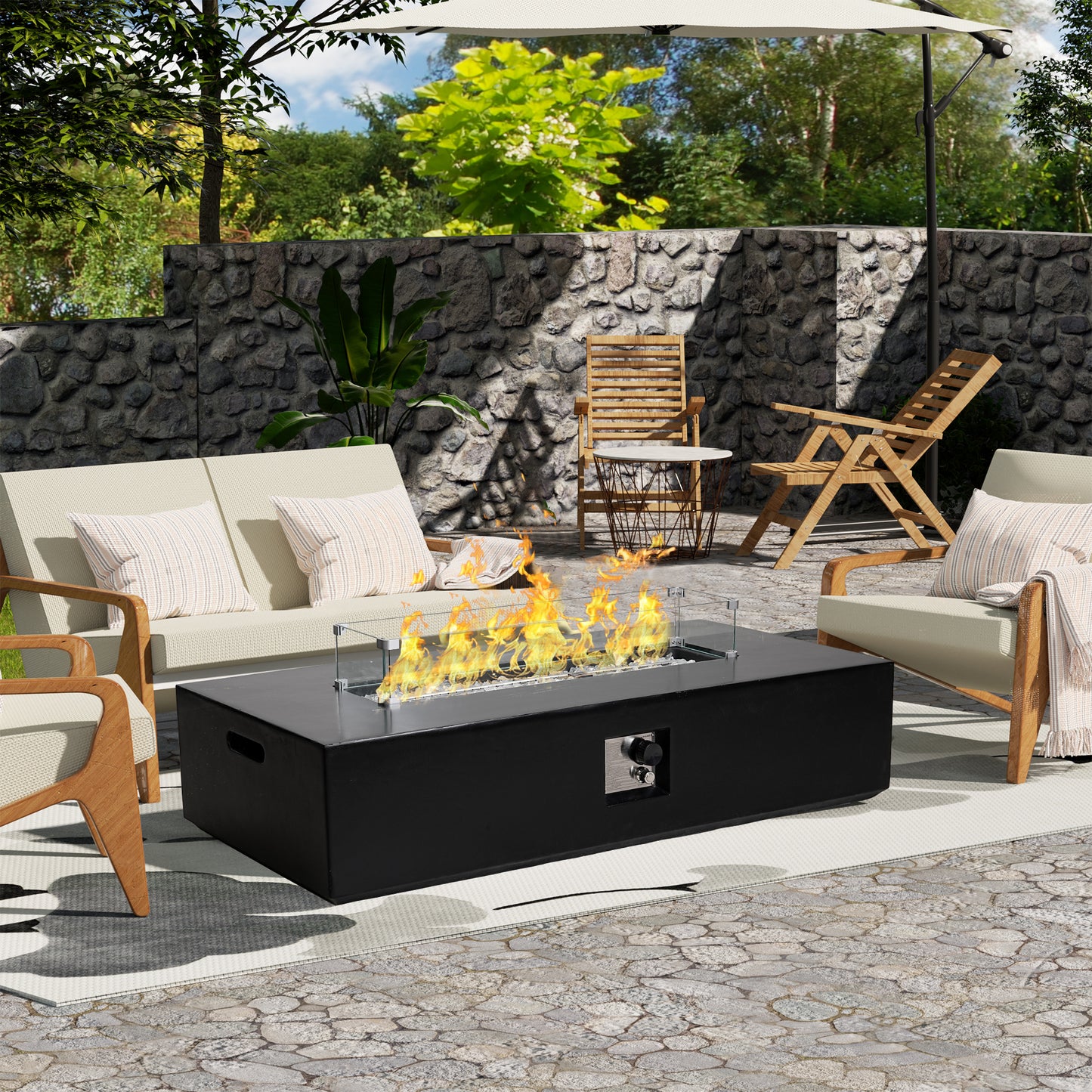 Black Terrazzo Fireplace