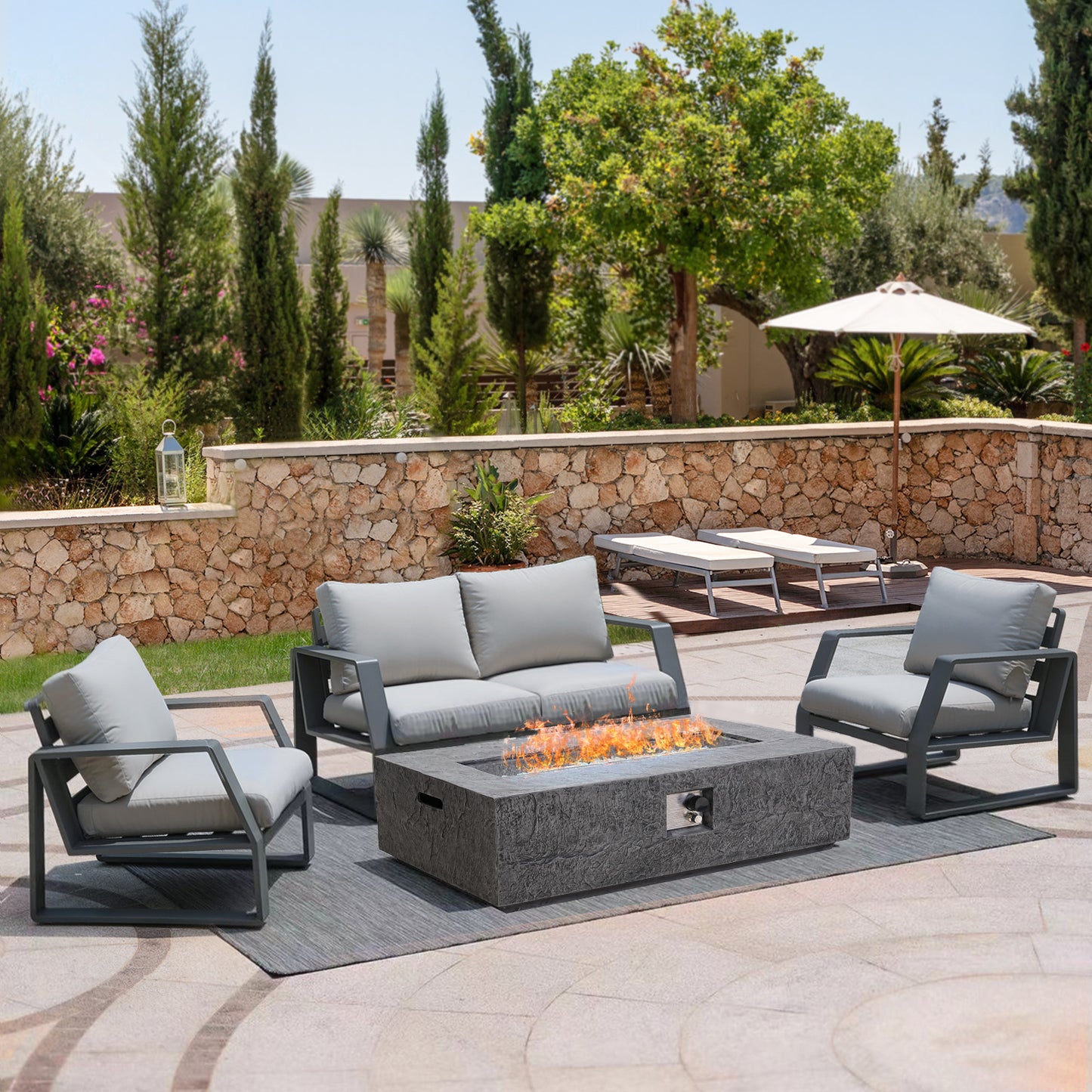 Black Rectangular Slate Fireplace