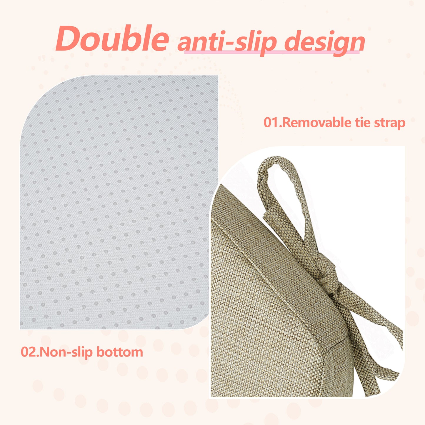 17-inch Depth Beige Trapezoidal Cushion