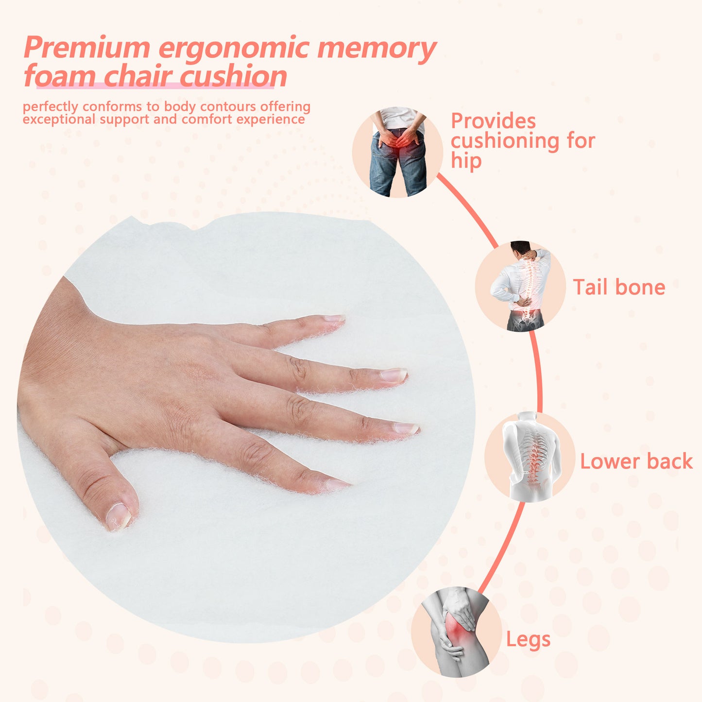 17-inch Depth Begie Trapezoidal Cushion